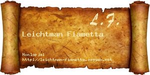 Leichtman Fiametta névjegykártya